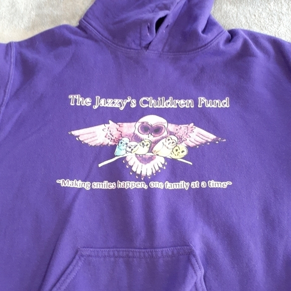 Gildan Custom Print Purple Hooded Sweatshirt Size Small - Picture 5 of 9